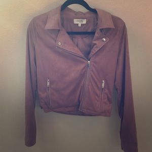 Suede biker jacket